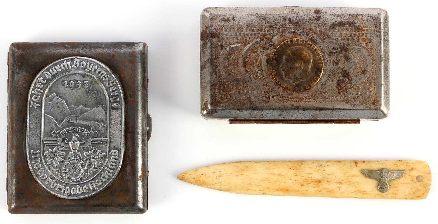 3 WWII GERMAN REICH CIGARETTE CASE & TRINKET BOX