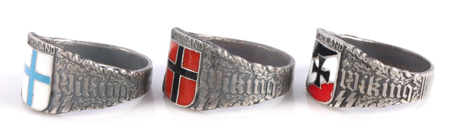 3 WWII GERMAN REICH WAFFEN SS WIKING NORDLAND RING
