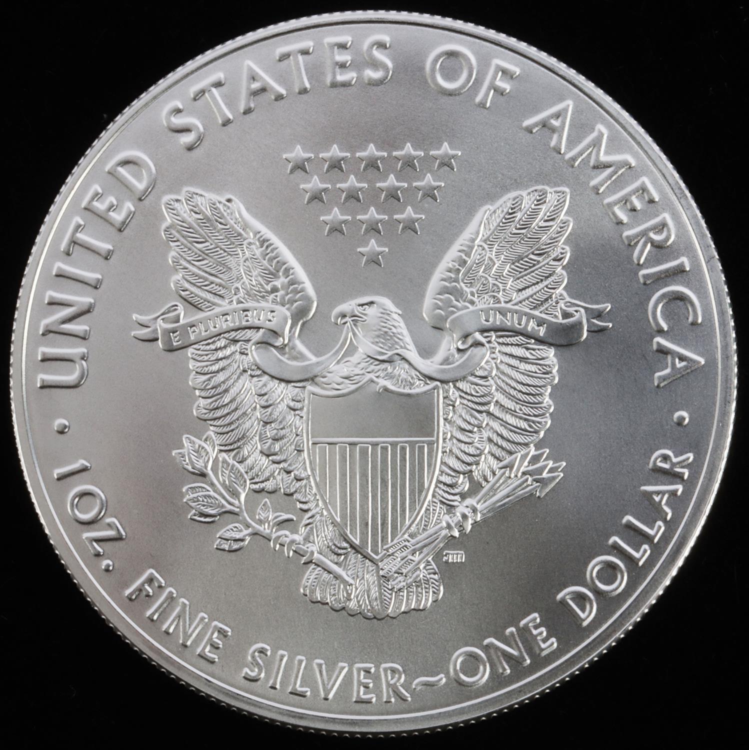 LOT 10 AMERICAN EAGLE 1 OZ SILVER DOLLAR COINS