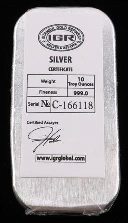 10 OZ FINE SILVER INGOT BULLION BAR