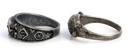 WWII GERMAN THIRD REICH GROUP OF 2 SILVER RINGS