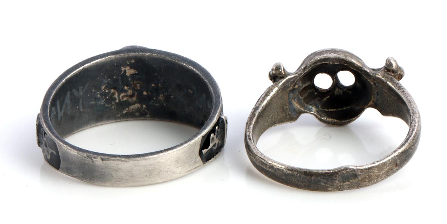 WWII GERMAN THIRD REICH GROUP OF 2 SILVER RINGS