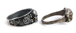WWII GERMAN THIRD REICH GROUP OF 2 SILVER RINGS