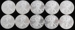 10 AMERICAN EAGLE 1 OZ SILVER DOLLAR COINS