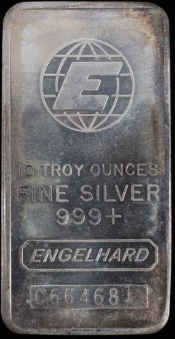 10 TROY OUNCE ENGELHARD SILVER BULLION INGOT