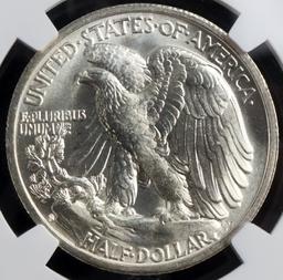 1942 S & 1946 S 50C WALKING LIBERTY NGC MS 64 HALF