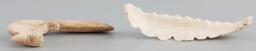 TAINO BIRD TONGUE SPATULA AND BAT LIKE CARVING