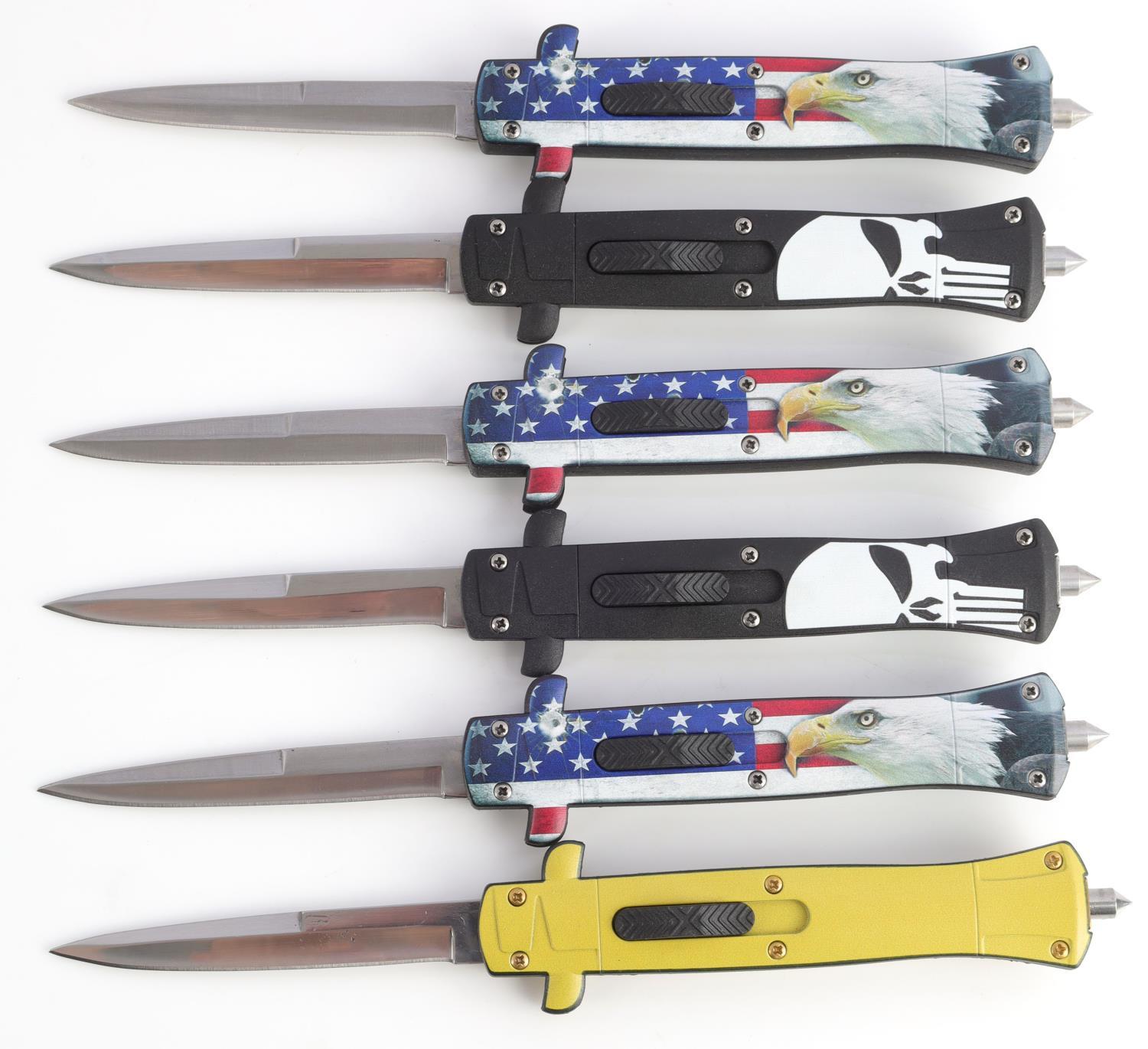 KNIFE LOT OF 6 OUT THE FRONT AUTOMATIC