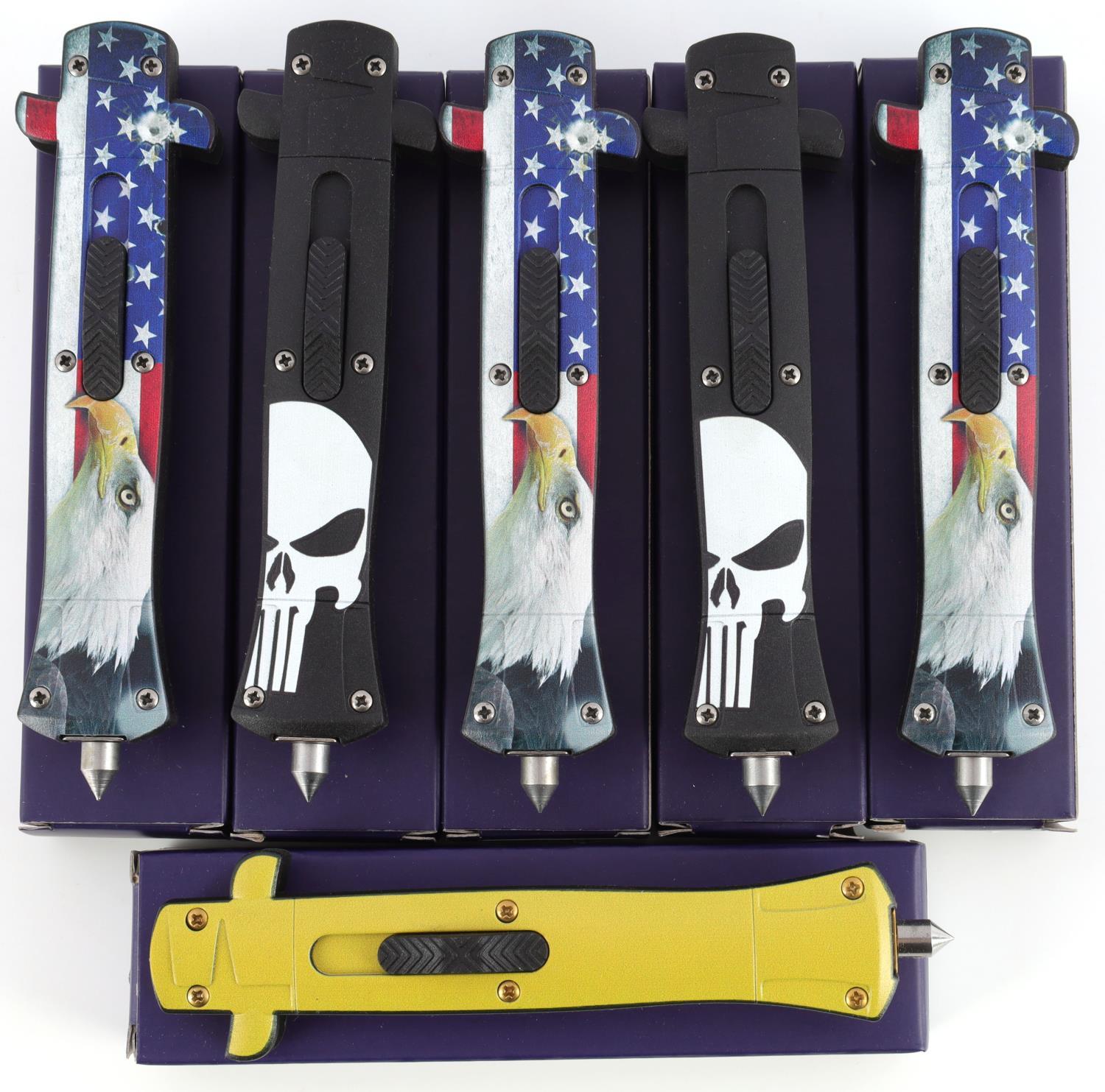 KNIFE LOT OF 6 OUT THE FRONT AUTOMATIC