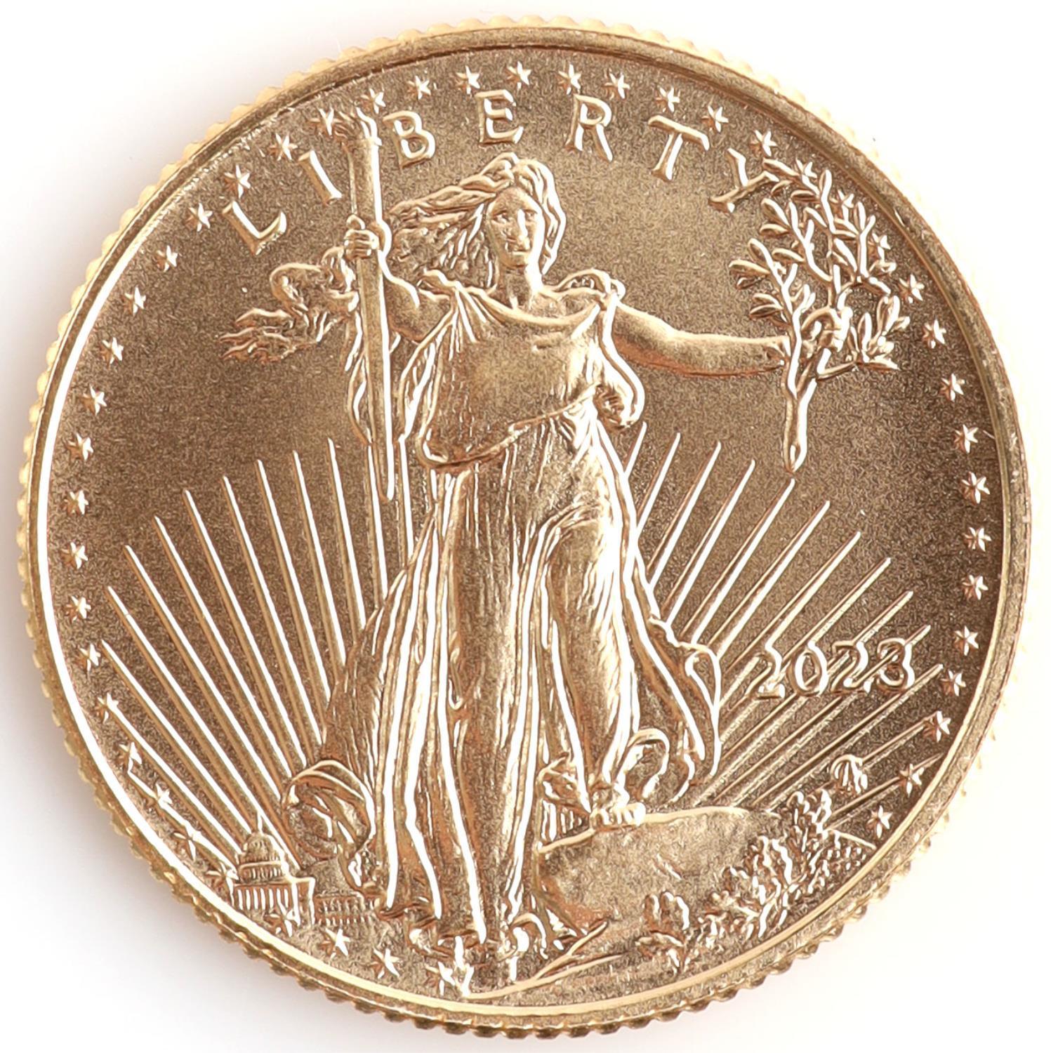 1/10TH OZ GOLD AMERICAN EAGLE BU COIN 2023