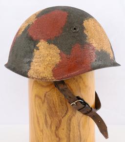 WWII ITALIAN ARMY M33 CAMO COMBAT HELMET W LINER