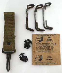 8 WWII US GI ARMY FIELD GEAR & COLD WEATHER CAP