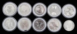 10 1 OZT 999 FINE SILVER ROUNDS & FOREIGN BULLION