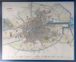 1836 MAP OF DUBLIN IRELAND BY TURRELL AND CLARKE