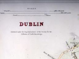 1836 MAP OF DUBLIN IRELAND BY TURRELL AND CLARKE