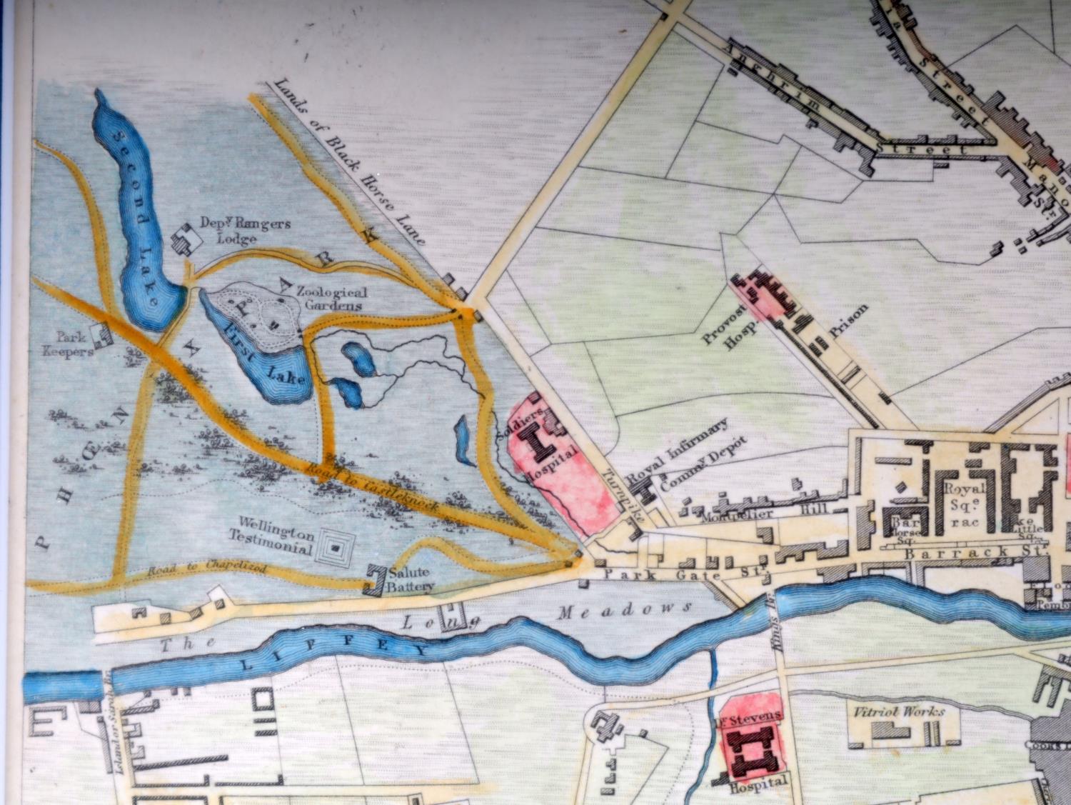 1836 MAP OF DUBLIN IRELAND BY TURRELL AND CLARKE