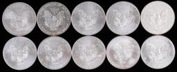 AMERICAN EAGLE 1 OZ SILVER COIN LOT OF 10