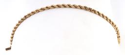 14K YELLOW GOLD ROPE CHAIN BRACELET  8 INCH