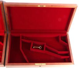 2 WOODEN COLT DUAL REVOLVER PRESENTATION BOX LOT