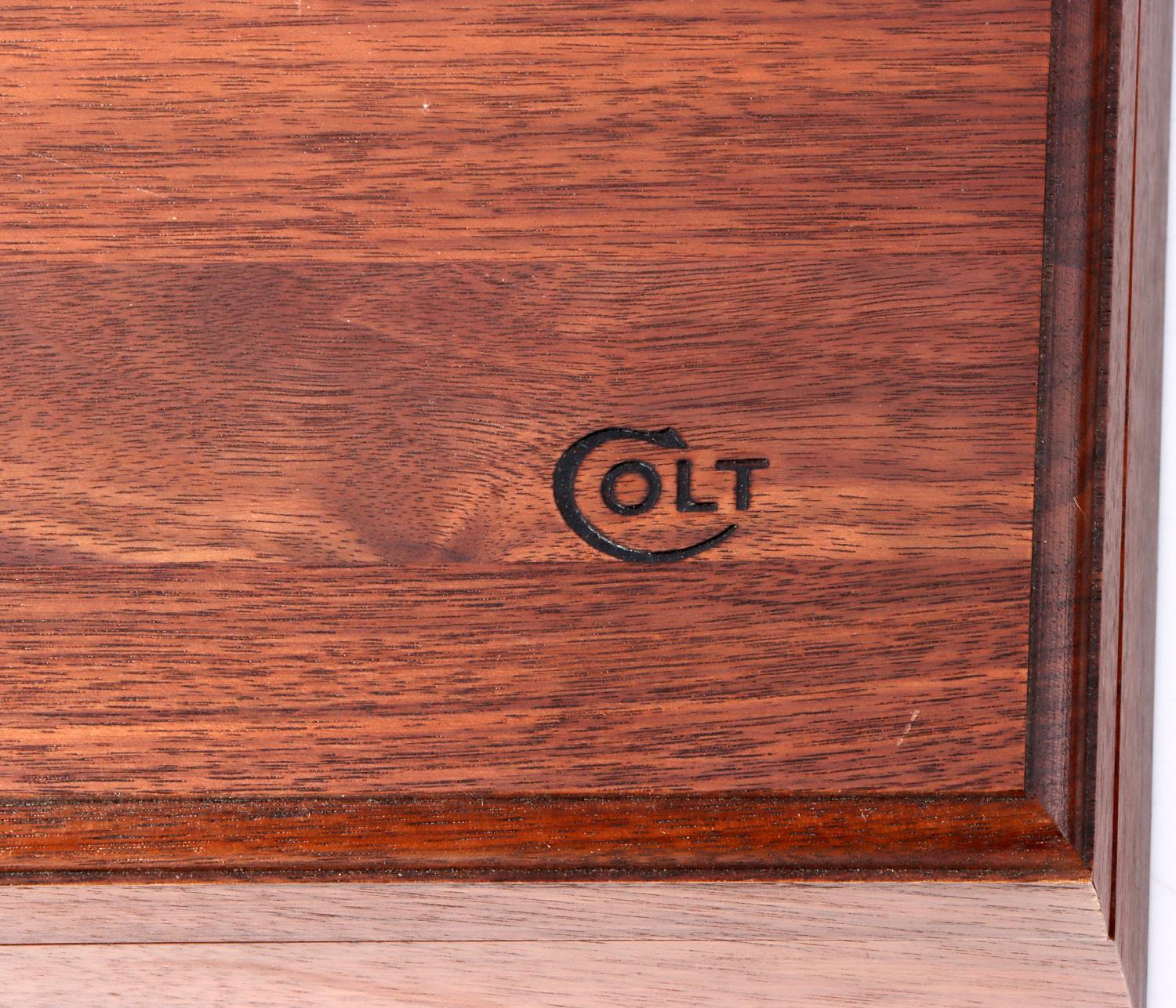 2 WOODEN COLT DUAL REVOLVER PRESENTATION BOX LOT