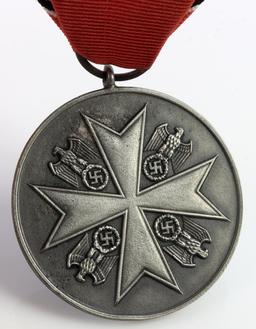 WWII GERMAN REICH SILVER MEDAL OF MERIT 8TH CLASS