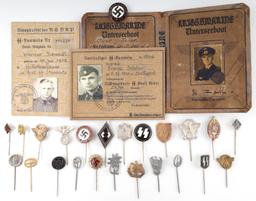 WWII KRIEGSMARINE SS AUSWEIS VARIETY OF STICK PINS
