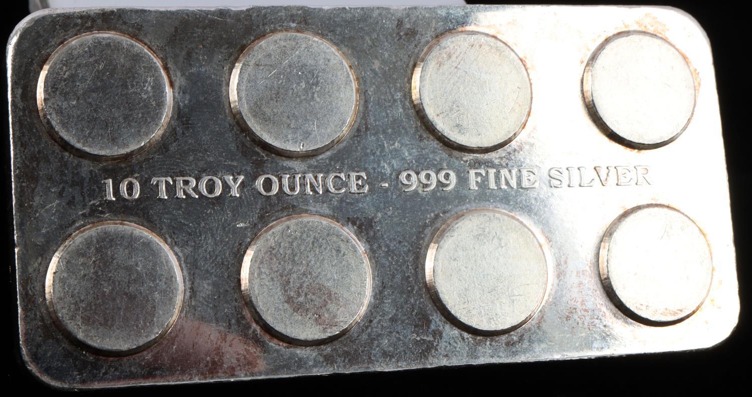 10 TROY OUNCE SILVER BULLION BAR INGOT