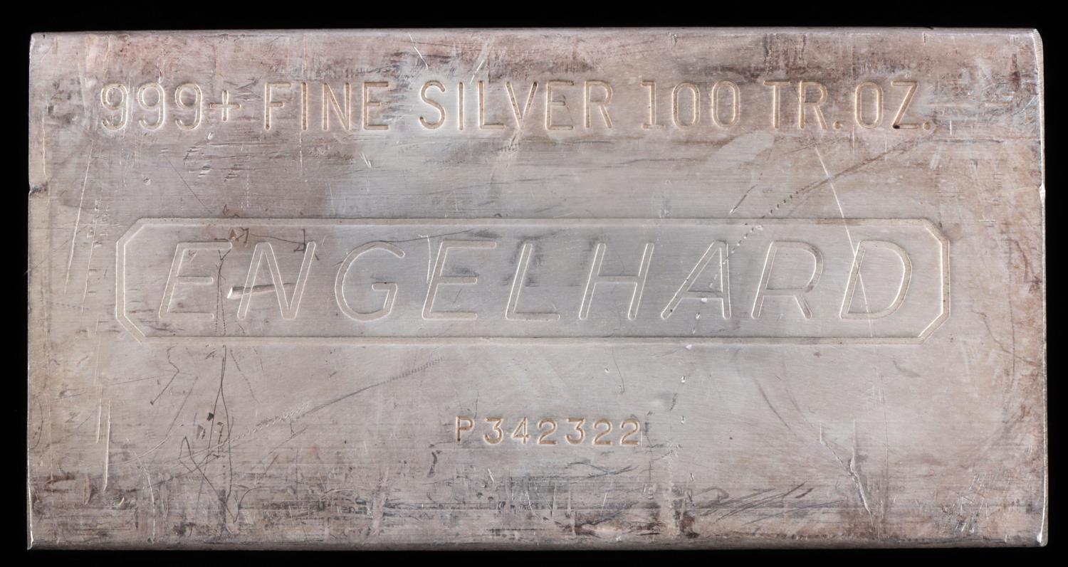 100 TROY OUNCE ENGELHARD SILVER BULLION BAR