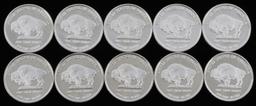 1 OZ .999 FINE SILVER BULLION ROUNDS LOT OF 10