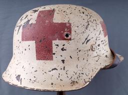 WWII GERMAN RED CROSS M42 STAHLHELM