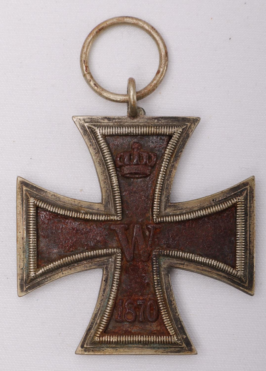 WWI GERMAN IRON CROSS & PORCELAIN EAGLE HOLDER