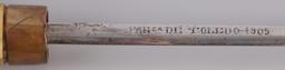 1905 TOLEDO BLADE BONE HANDLE SWORD SWAGGER STICK