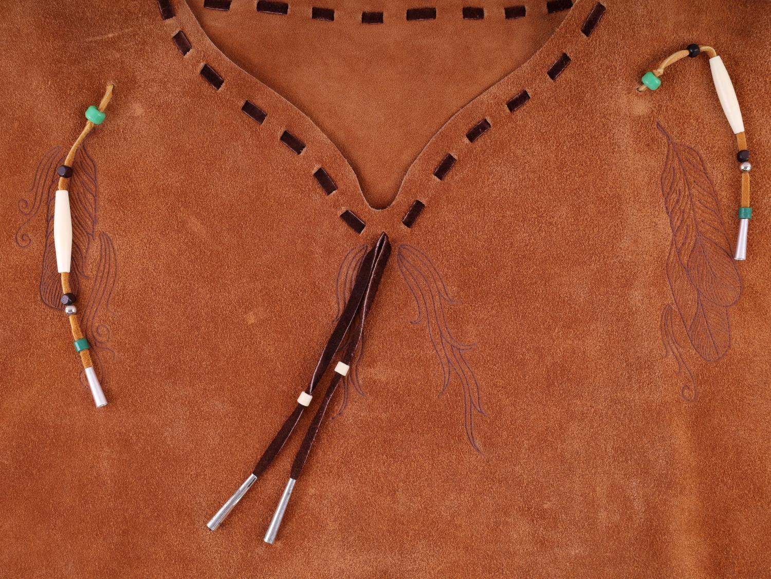 POCAHONTAS LEATHER VINTAGE BUCK SKIN SHIRT