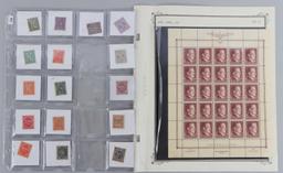 PRE WWII GERMAN STAMPS & HITLER PLATE BLOCK