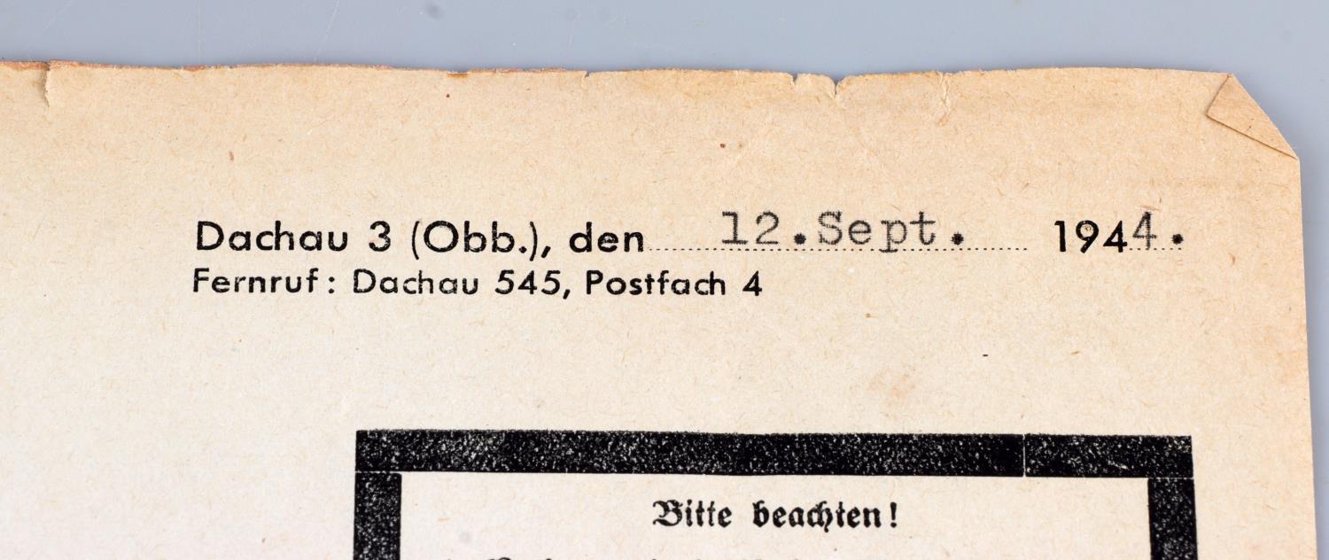 WWII GERMAN DOCUMENT LOT DACHAU ALLACH HITLER HJ