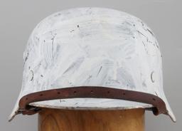 WWII GERMAN THIRD REICH M42 WINTER CAMO HELMET