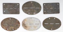 6 WWII GERMAN REICH STALAG VIII & SS DOG TAG LOT