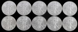 LOT OF 10 2011 BU SILVER AMERICAN EAGLE COINS