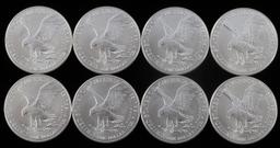 EIGHT 1 OZ AMERICAN SILVER EAGLE $1 COINS 2024