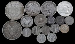 SILVER U.S. COIN LOT MORGAN WALKER MERCURY SEATED