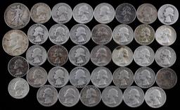 $10 FACE 90% SILVER QUARTER& HALF DOLLAR COIN LOT