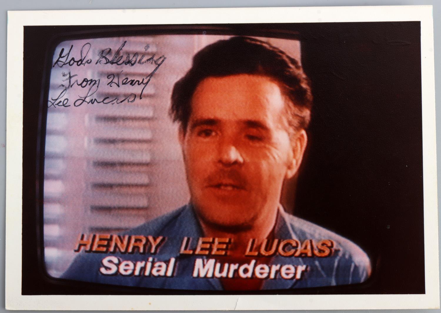 HENRY LEE LUCAS SERIAL KILLER AUTOGRAPH & PICTURE