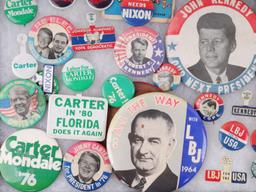 PRESIDENTIAL ELECTION COMPAIGN PIN LOT OF 90