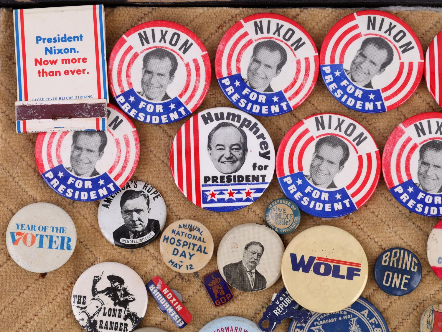 LARGE LOT OF POLITICAL AND ENTERTAINMENT PINS