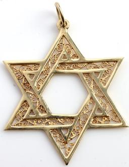 14KT GOLD STAR OF DAVID CUSTOM JEWISH PENDANT