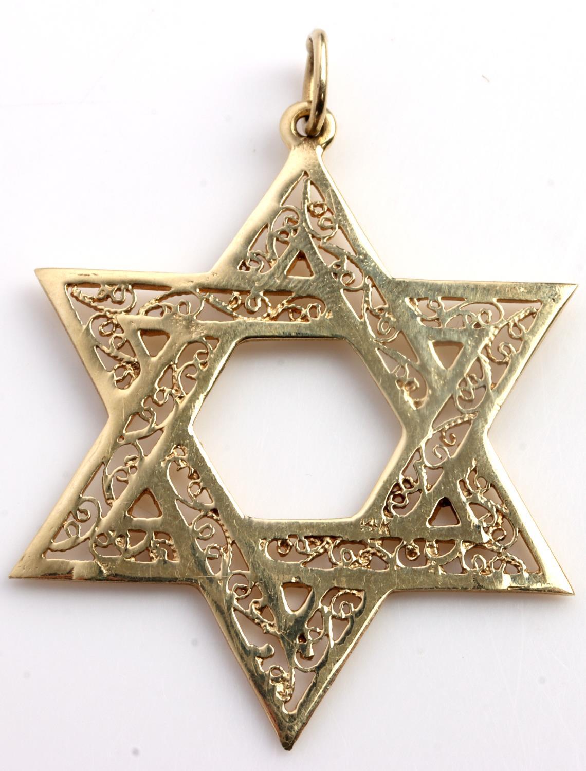 14KT GOLD STAR OF DAVID CUSTOM JEWISH PENDANT