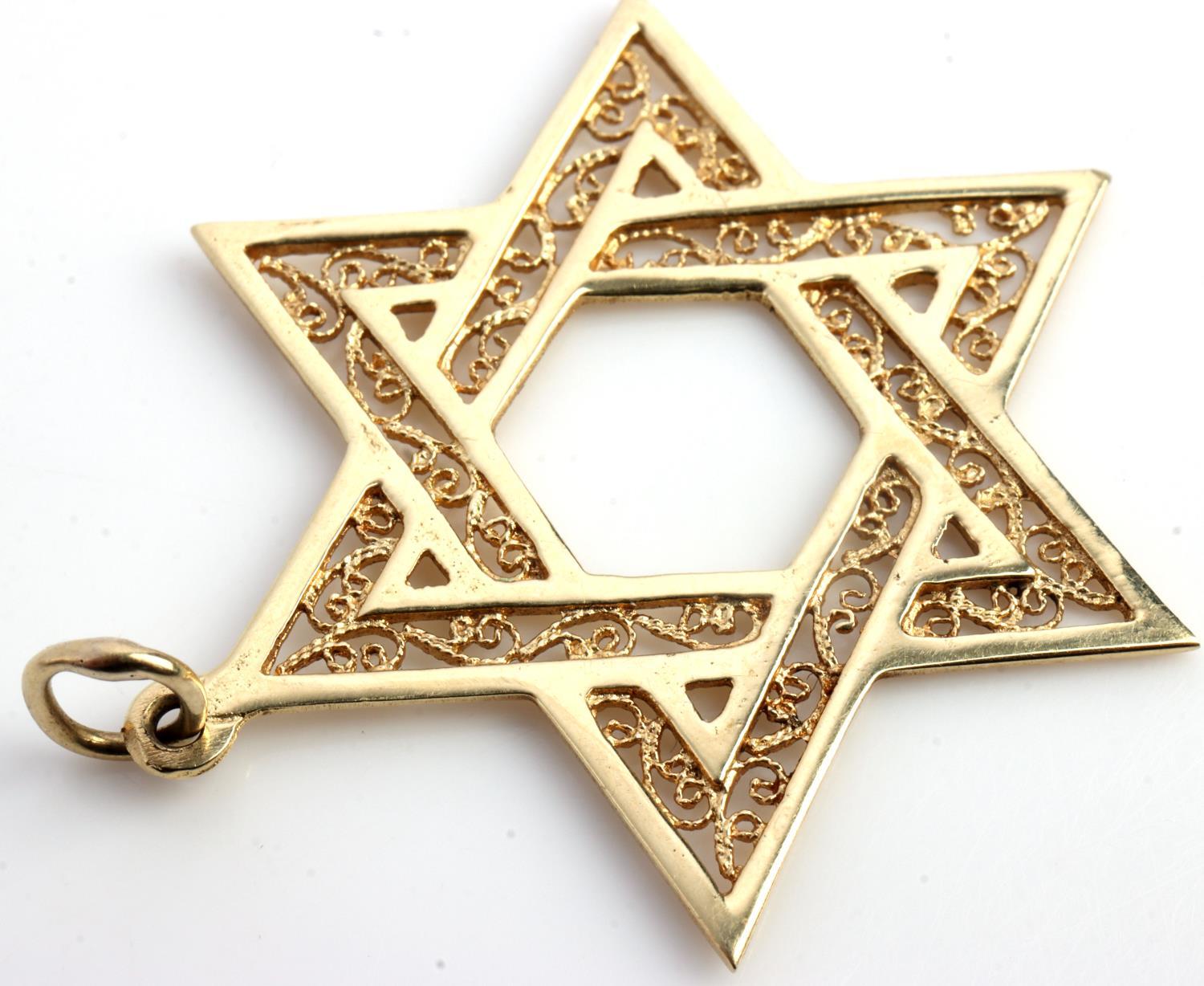 14KT GOLD STAR OF DAVID CUSTOM JEWISH PENDANT