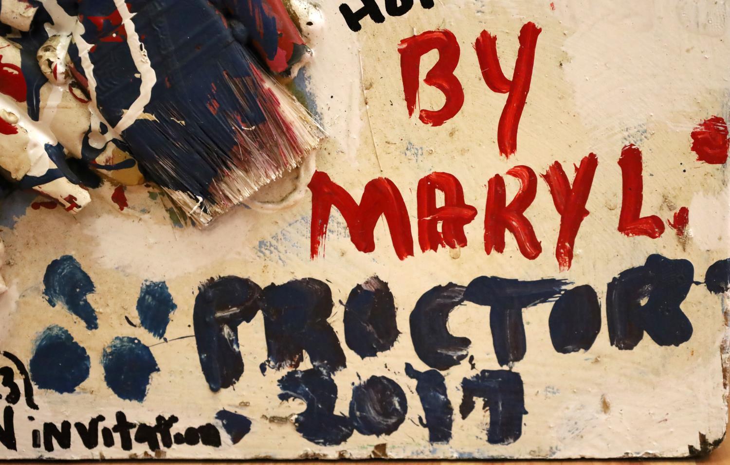 MARY PROCTOR AMERICANA FOLK ART PAINTED DOOR
