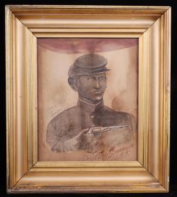 PAINTING CIVIL WAR AFRICAN AMERICAN SOLDIER NAMED