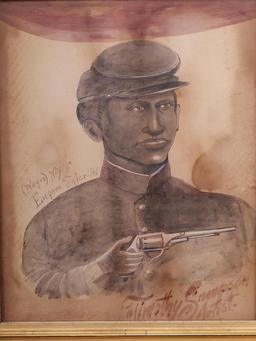 PAINTING CIVIL WAR AFRICAN AMERICAN SOLDIER NAMED